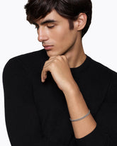 Curb Chain Bracelet in Platinum with Diamonds, 6mm